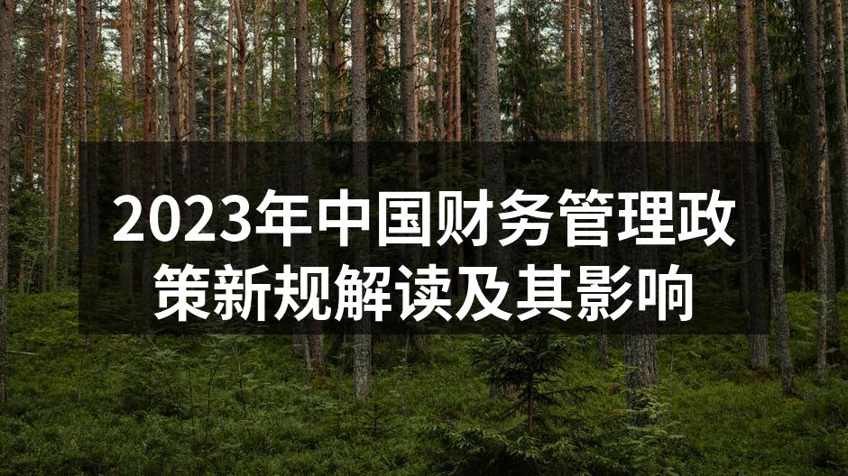 2023年中国财务管理政策新规解读及其影