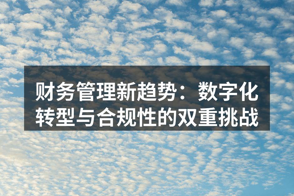 财务管理新趋势：数字化转型与合规性的双重